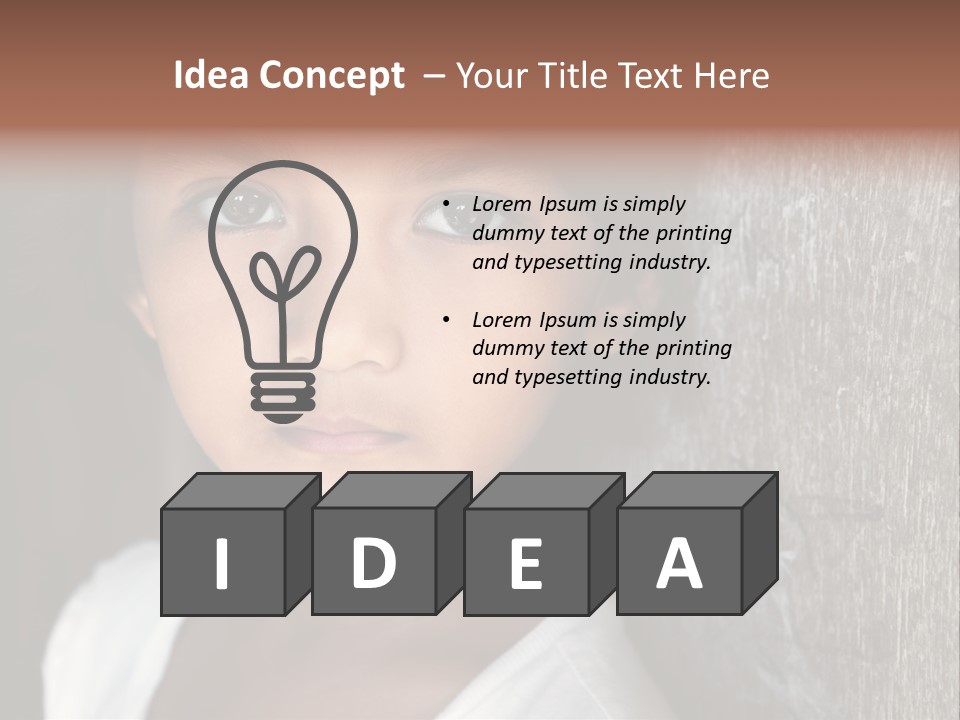 Girl Horizontal Ethnicity PowerPoint Template