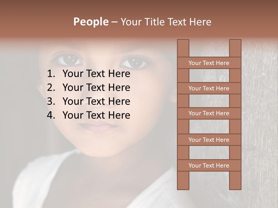 Girl Horizontal Ethnicity PowerPoint Template