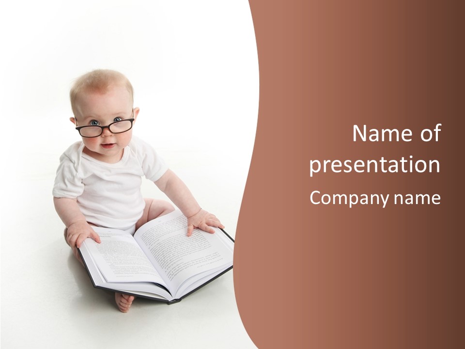 Reading Spectacles Baby PowerPoint Template