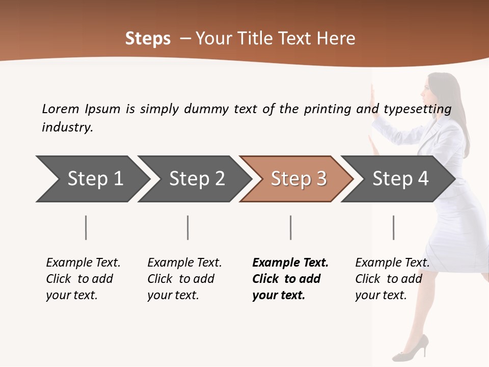 Happiness Business Female PowerPoint Template