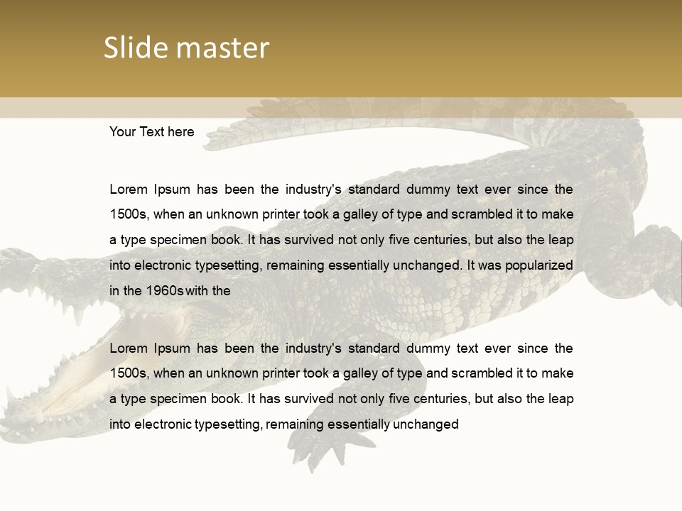 Predator Rough Skin White Background PowerPoint Template