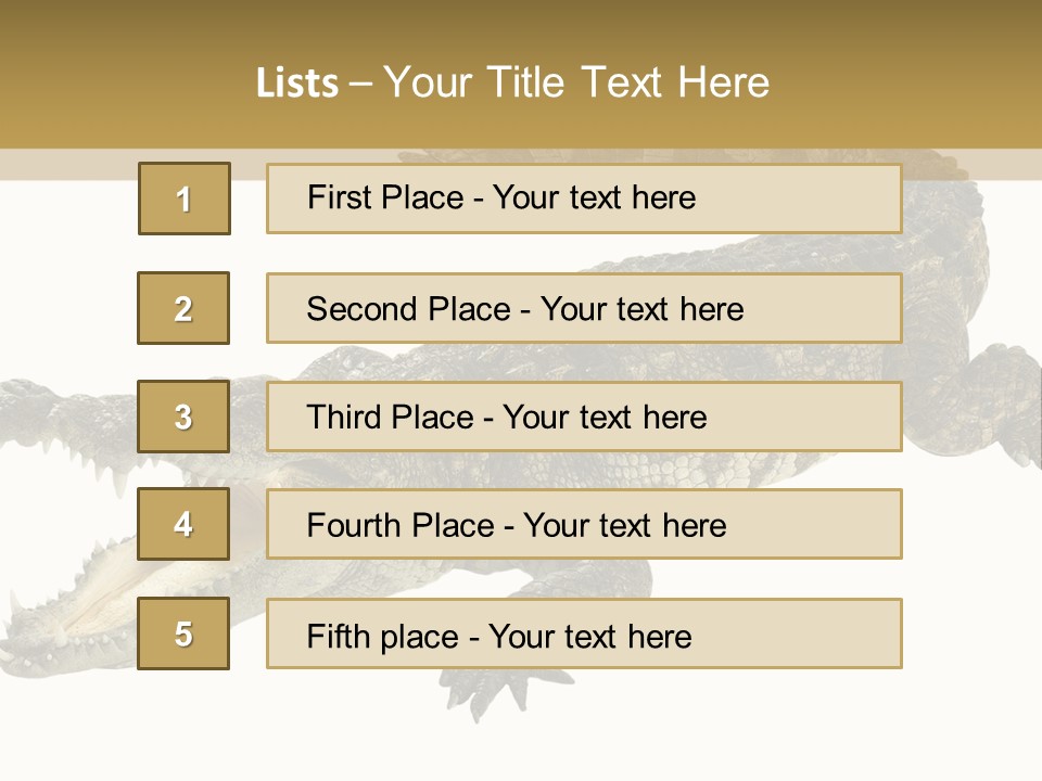 Predator Rough Skin White Background PowerPoint Template