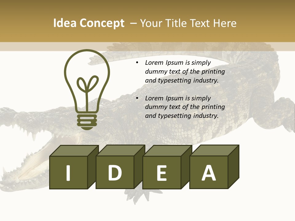 Predator Rough Skin White Background PowerPoint Template