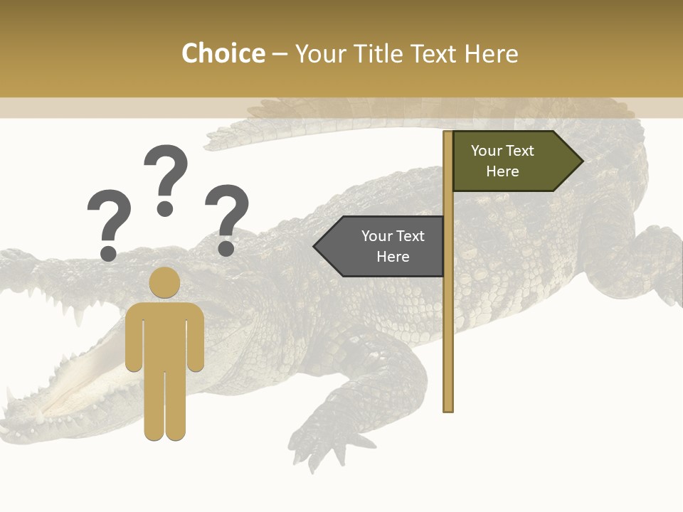 Predator Rough Skin White Background PowerPoint Template