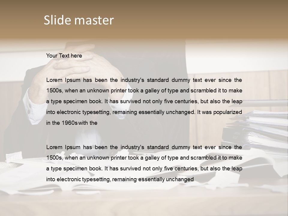 Stress Overloaded Books PowerPoint Template