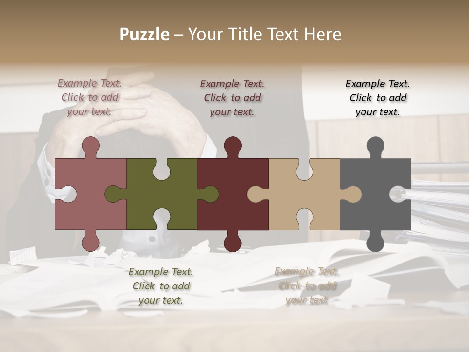 Stress Overloaded Books PowerPoint Template