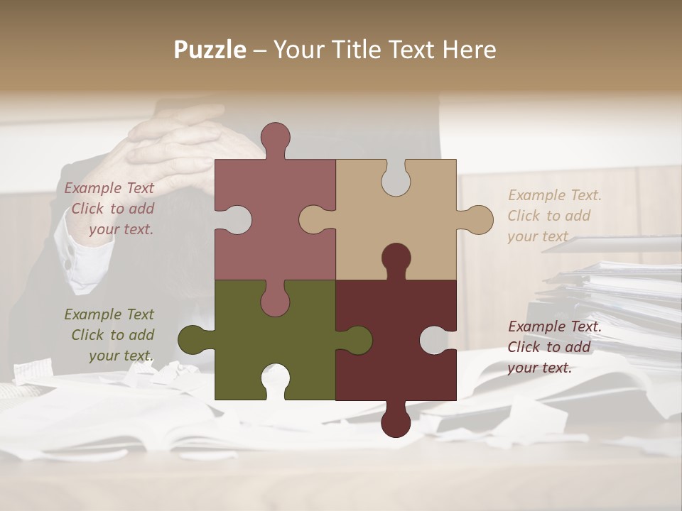 Stress Overloaded Books PowerPoint Template