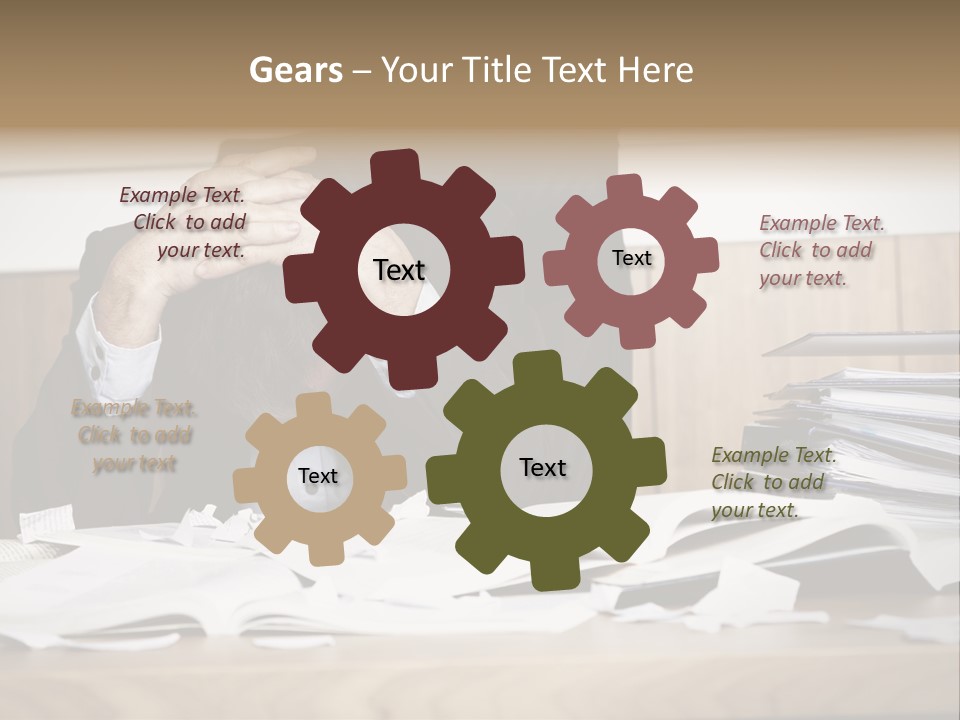 Stress Overloaded Books PowerPoint Template