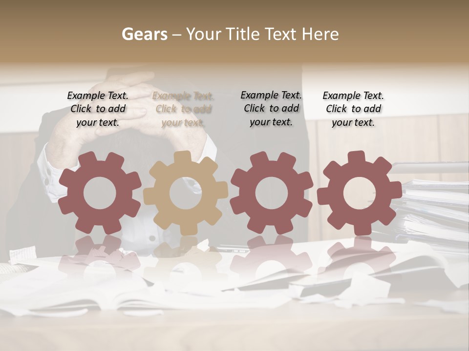 Stress Overloaded Books PowerPoint Template