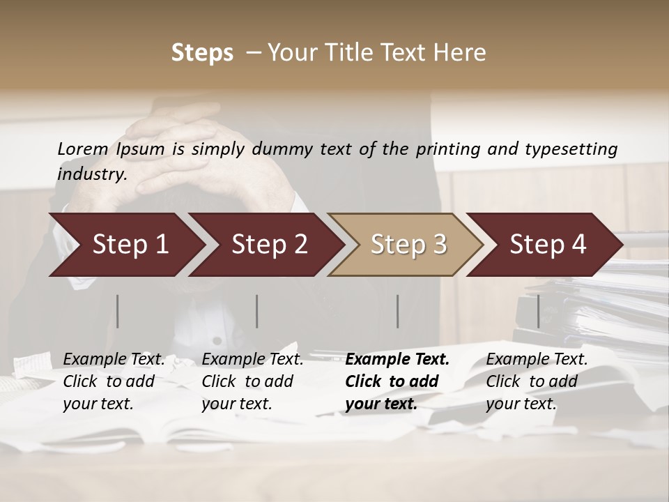 Stress Overloaded Books PowerPoint Template