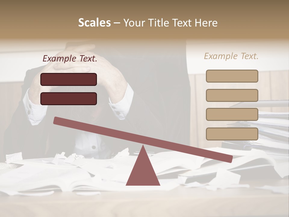 Stress Overloaded Books PowerPoint Template