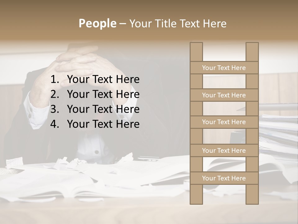 Stress Overloaded Books PowerPoint Template