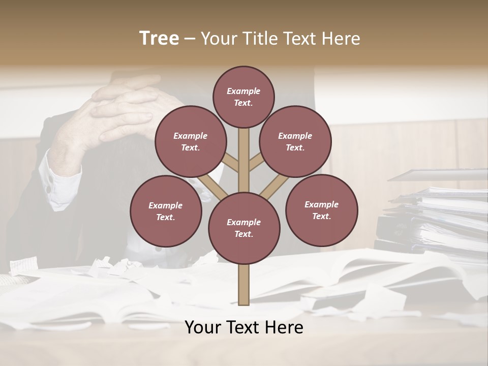 Stress Overloaded Books PowerPoint Template