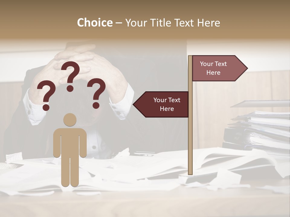 Stress Overloaded Books PowerPoint Template