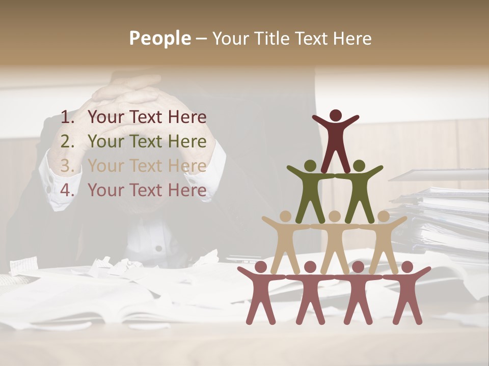 Stress Overloaded Books PowerPoint Template