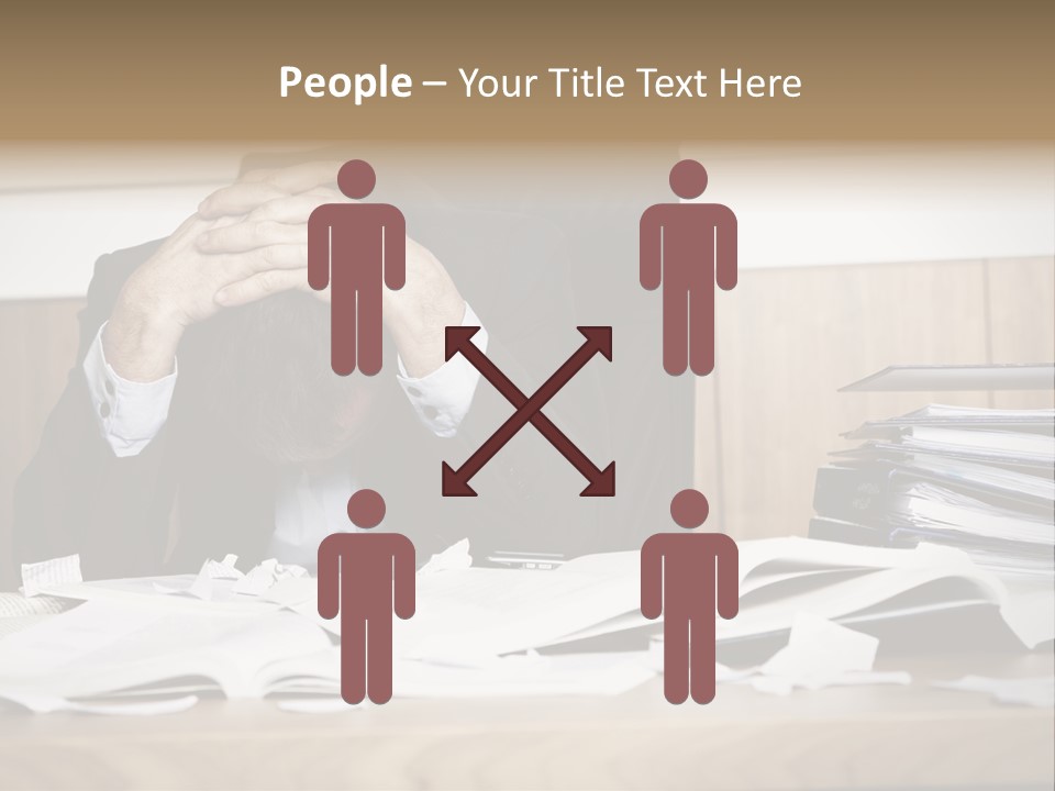 Stress Overloaded Books PowerPoint Template