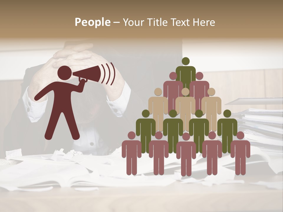 Stress Overloaded Books PowerPoint Template