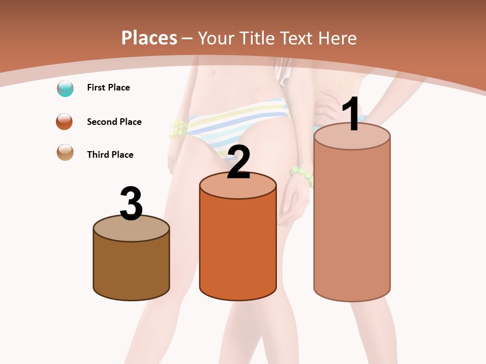 Bikini Lesbians Shore PowerPoint Template