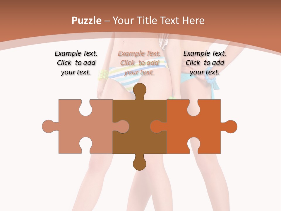 Bikini Lesbians Shore PowerPoint Template