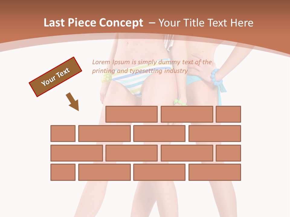 Bikini Lesbians Shore PowerPoint Template