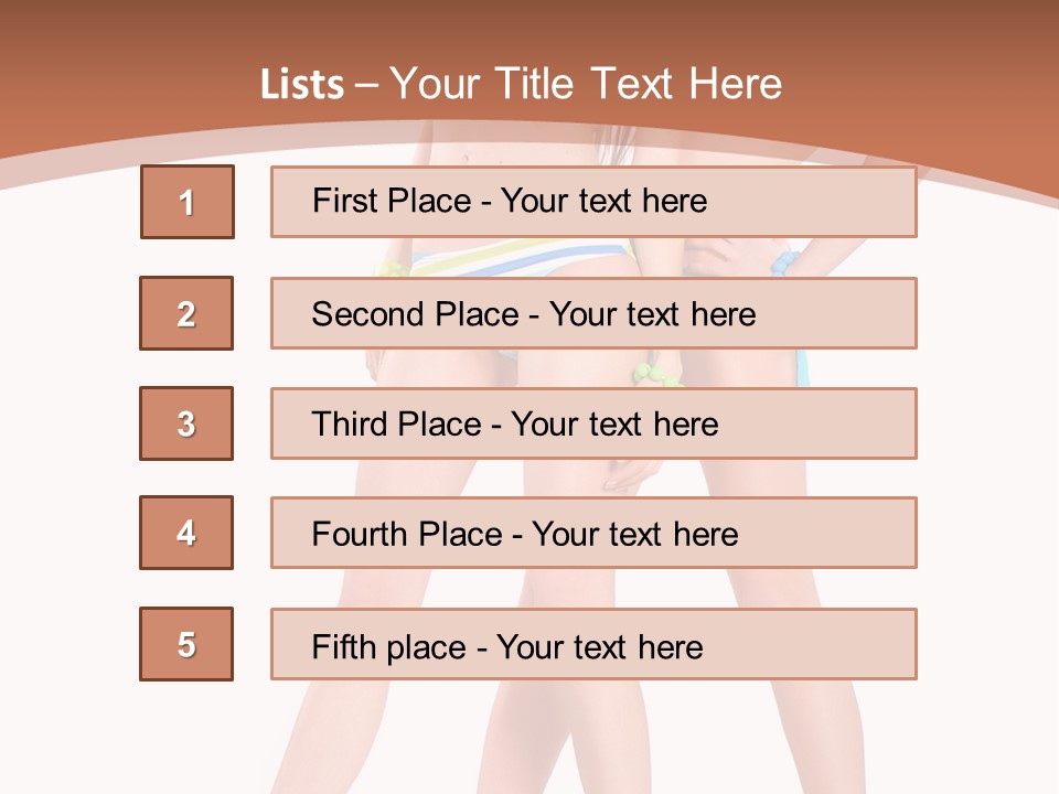 Bikini Lesbians Shore PowerPoint Template