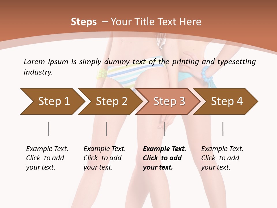 Bikini Lesbians Shore PowerPoint Template