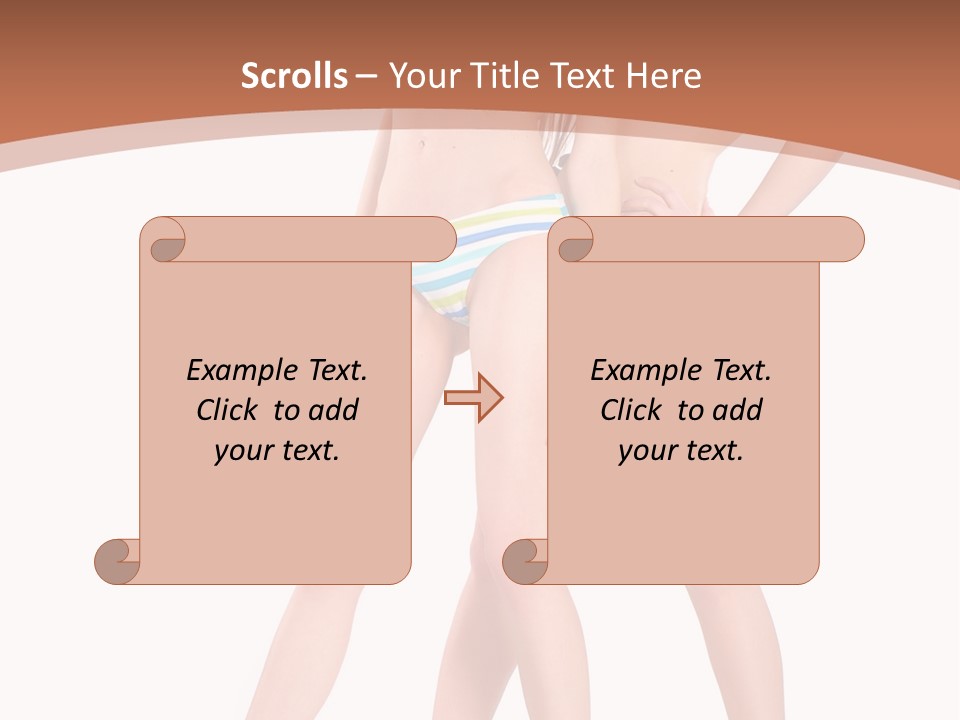 Bikini Lesbians Shore PowerPoint Template