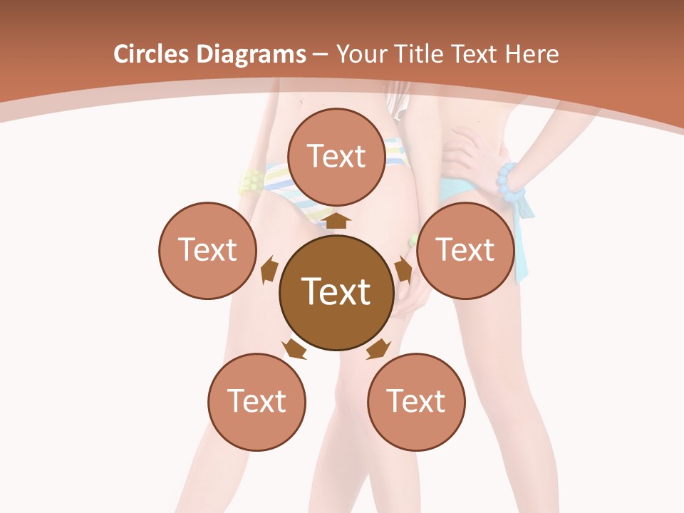 Bikini Lesbians Shore PowerPoint Template