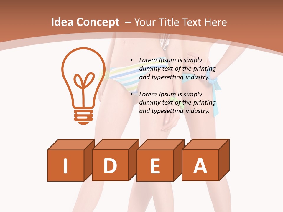 Bikini Lesbians Shore PowerPoint Template