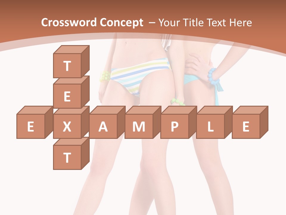 Bikini Lesbians Shore PowerPoint Template