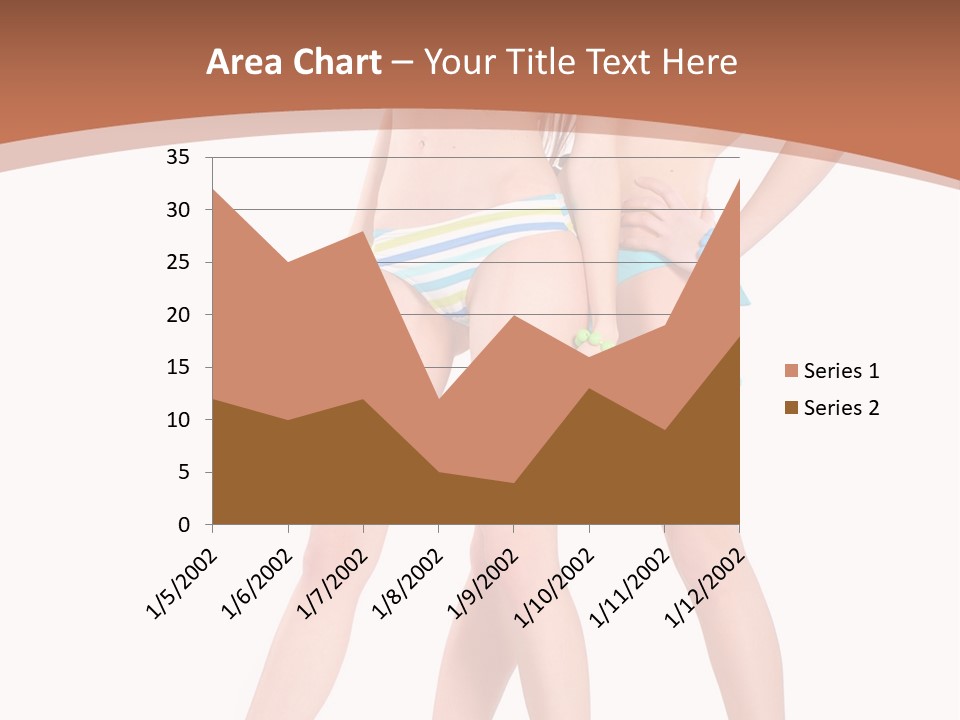 Bikini Lesbians Shore PowerPoint Template
