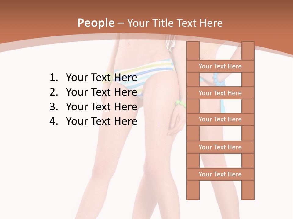 Bikini Lesbians Shore PowerPoint Template