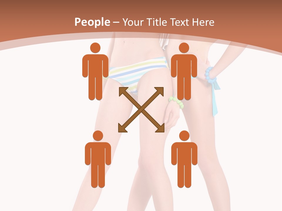 Bikini Lesbians Shore PowerPoint Template