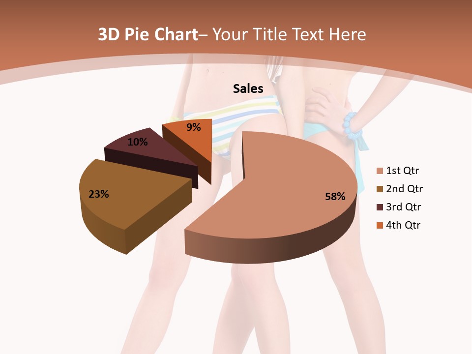Bikini Lesbians Shore PowerPoint Template