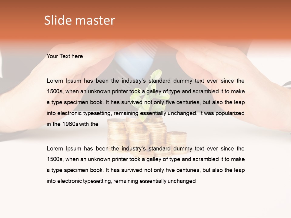 Gold Hand Ceiling PowerPoint Template