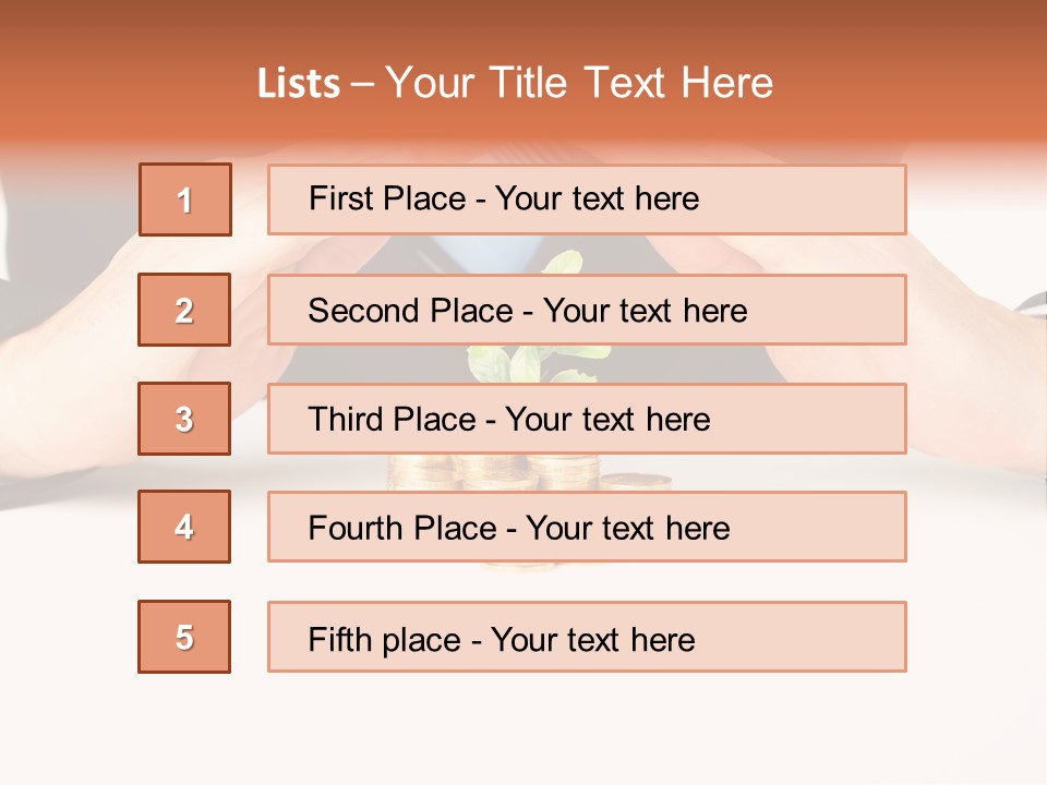 Gold Hand Ceiling PowerPoint Template