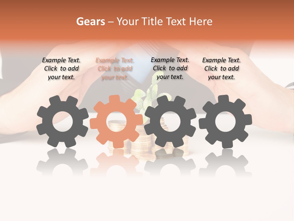 Gold Hand Ceiling PowerPoint Template