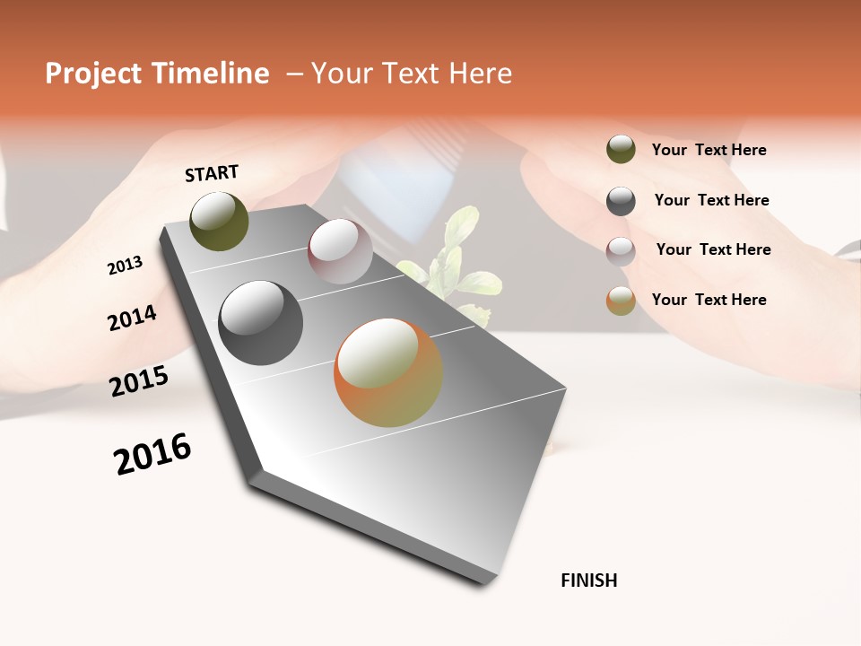 Gold Hand Ceiling PowerPoint Template