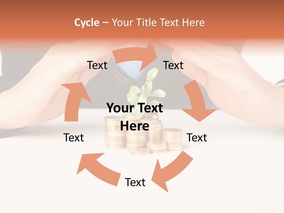 Gold Hand Ceiling PowerPoint Template