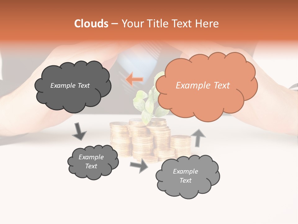 Gold Hand Ceiling PowerPoint Template