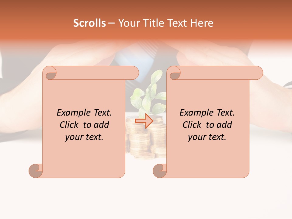 Gold Hand Ceiling PowerPoint Template