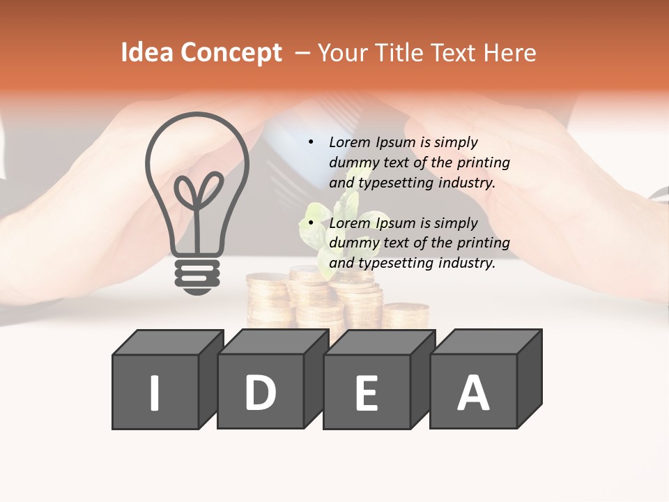 Gold Hand Ceiling PowerPoint Template