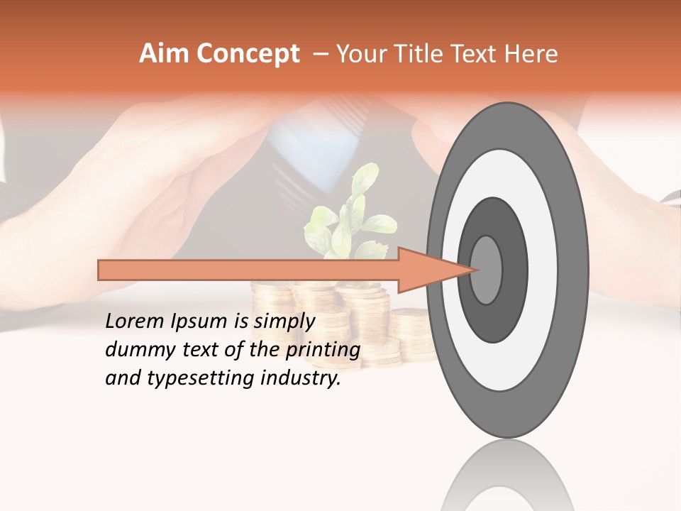 Gold Hand Ceiling PowerPoint Template