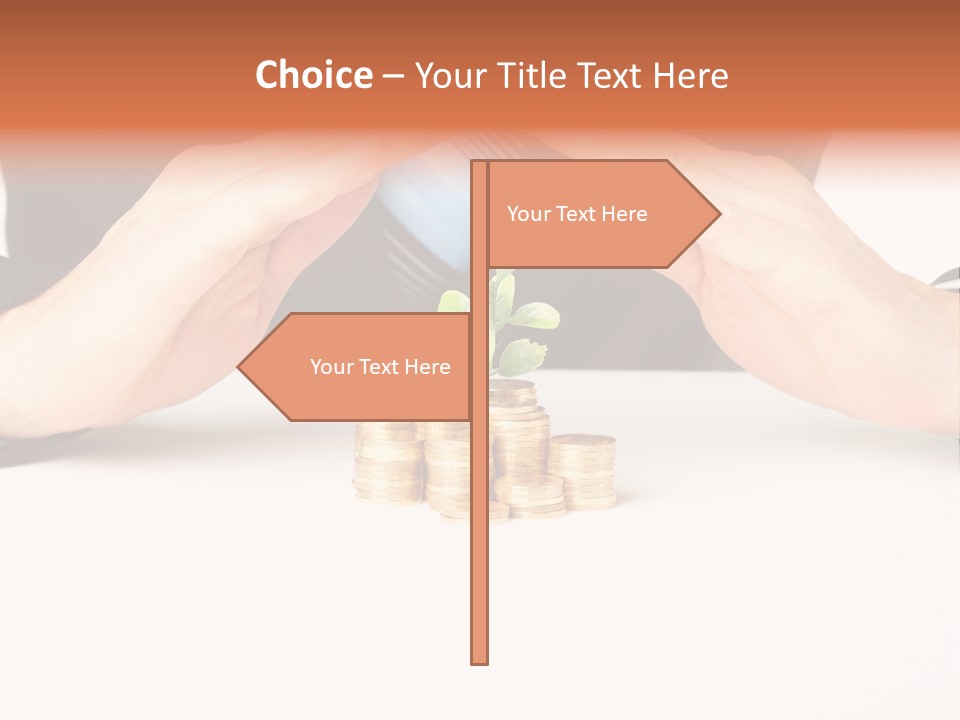 Gold Hand Ceiling PowerPoint Template