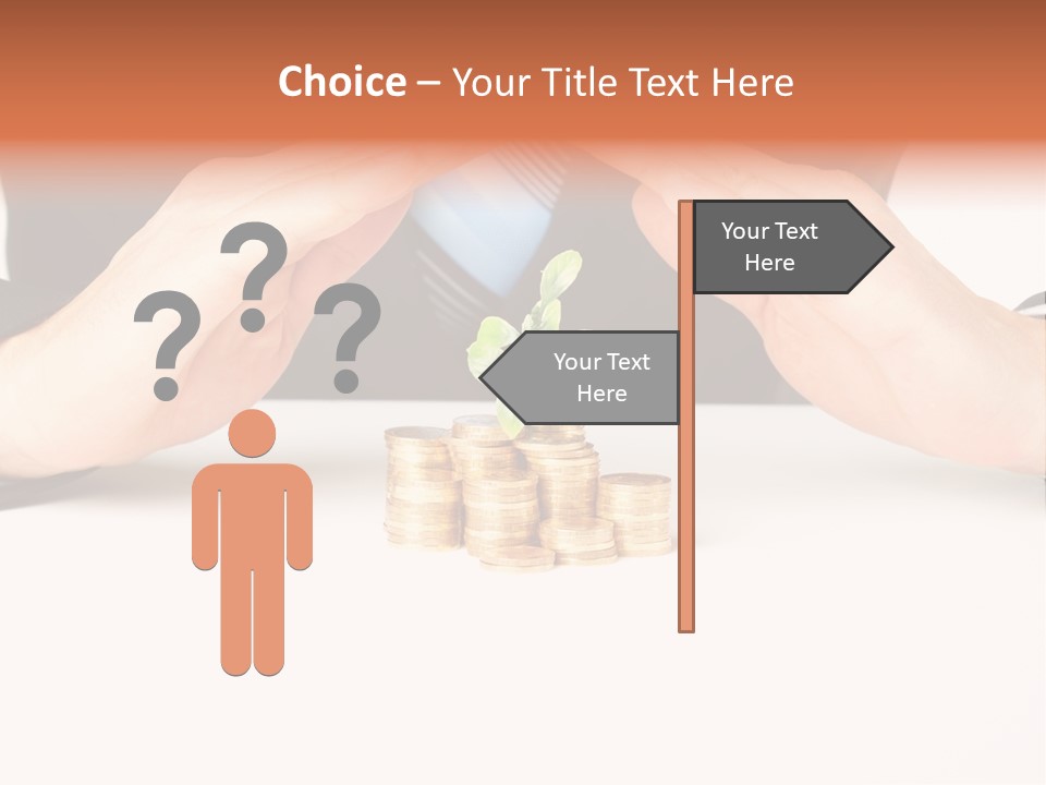 Gold Hand Ceiling PowerPoint Template