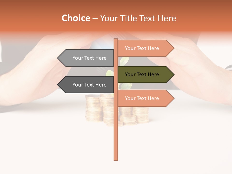 Gold Hand Ceiling PowerPoint Template