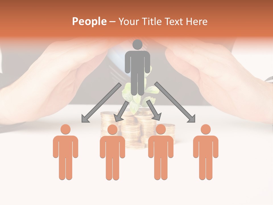 Gold Hand Ceiling PowerPoint Template