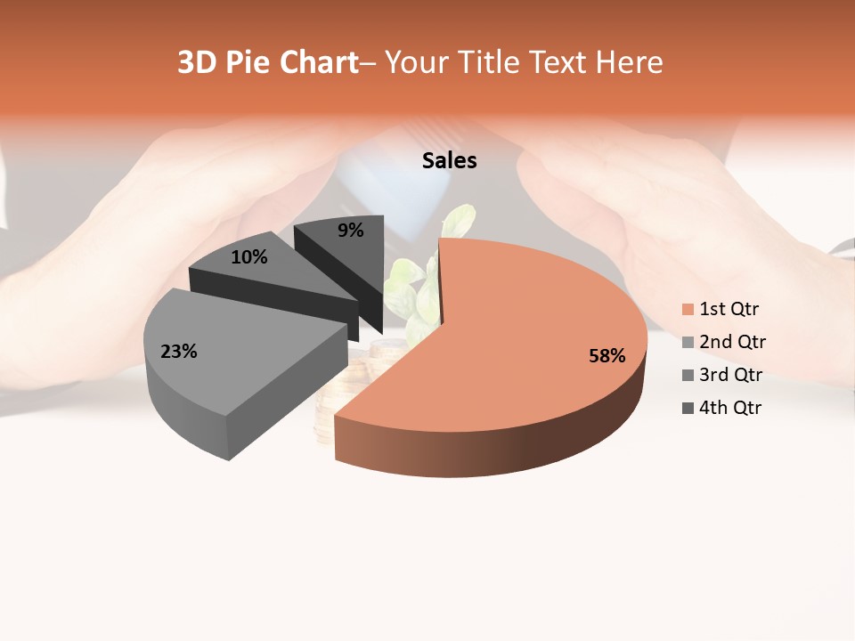 Gold Hand Ceiling PowerPoint Template