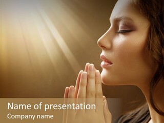 Female Prayer Belief PowerPoint Template