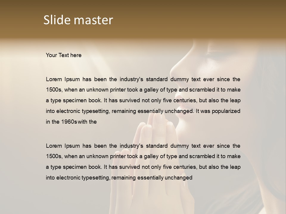 Female Prayer Belief PowerPoint Template